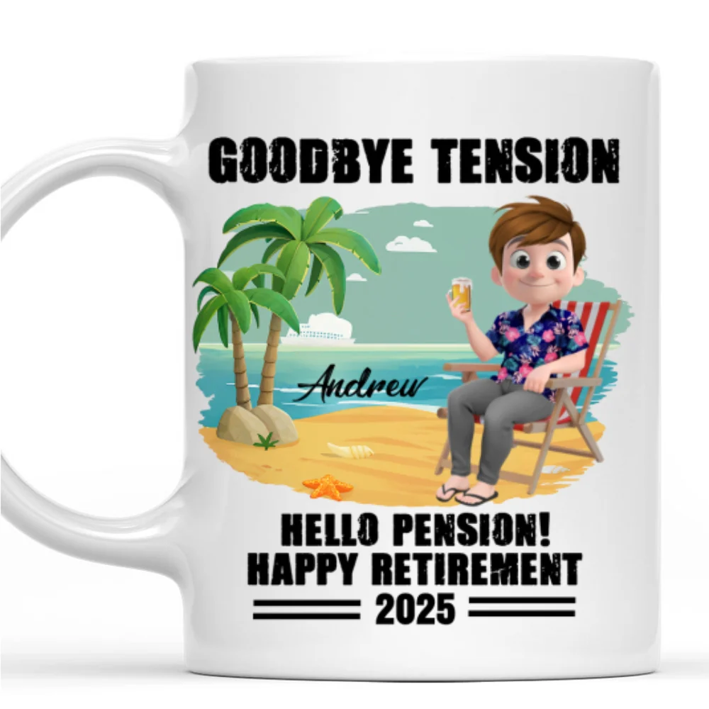 Goodbye Office Hello Paradise - Personalized Custom Coffee Mug - Image 8
