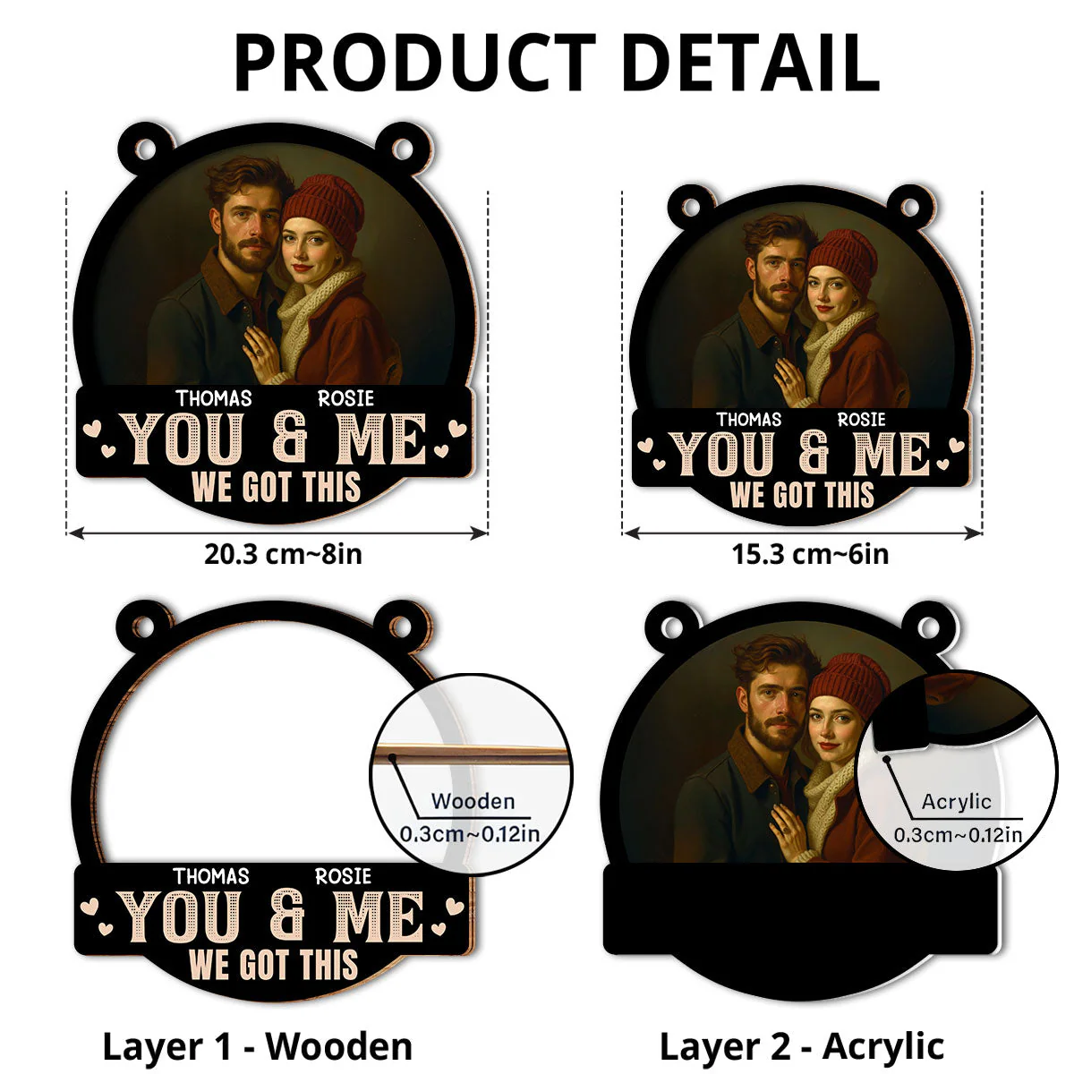Got This You And Me - Personalized Custom Suncatcher - Image 4