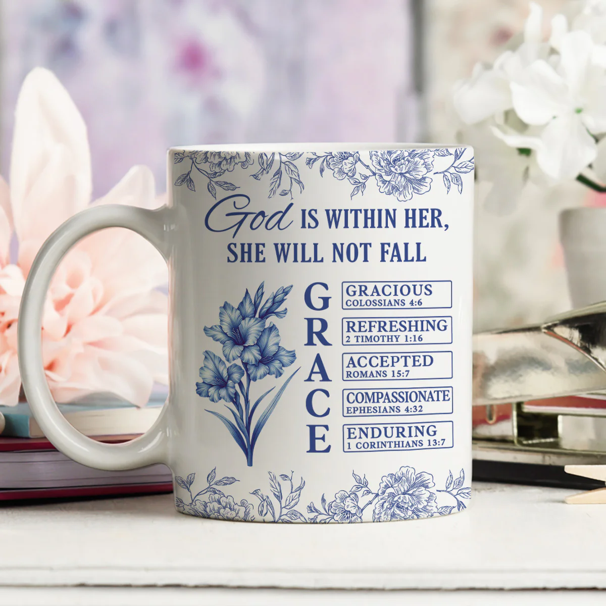 Grace Carries Her Through Storms - Personalized Custom Coffee Mug - Image 5