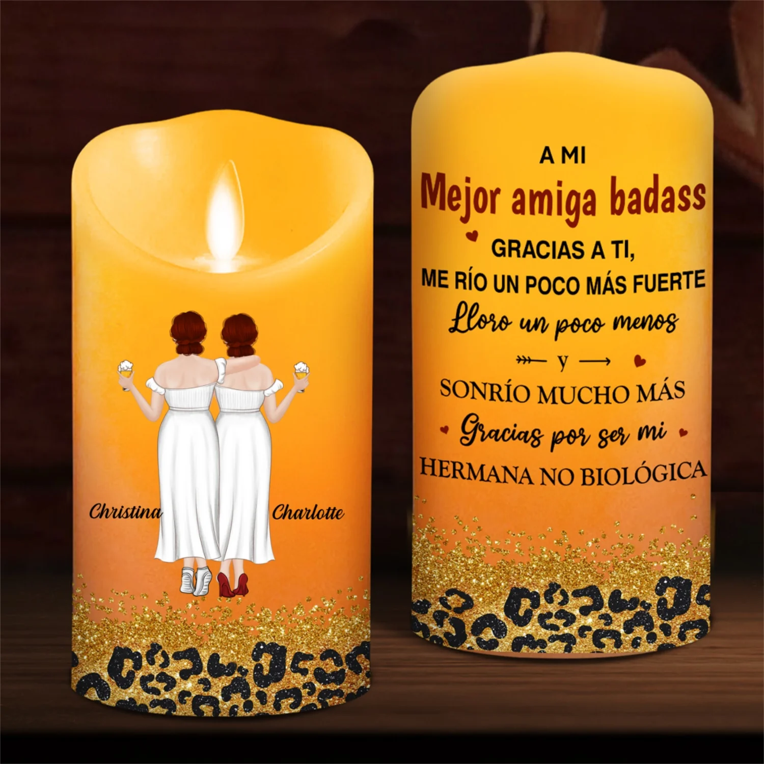 Gracias A Ti Me Río Un Poco Más Fuerte - Vela LED Personalizada - Image 6