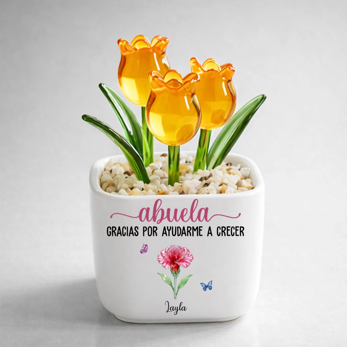 Gracias Por Ayudarme A Crecer - Tulipanes Eternos De Vidrio Personalizados - Image 10