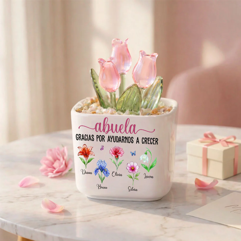 Gracias Por Ayudarme A Crecer - Tulipanes Eternos De Vidrio Personalizados - Image 4