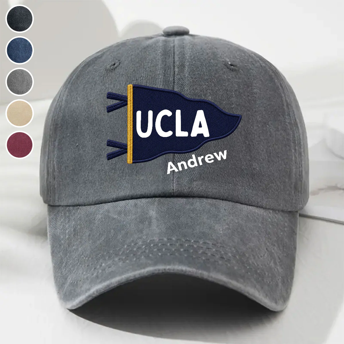 Grad Mood Pennant Flag - Personalized Custom Vintage Washed Denim Cap