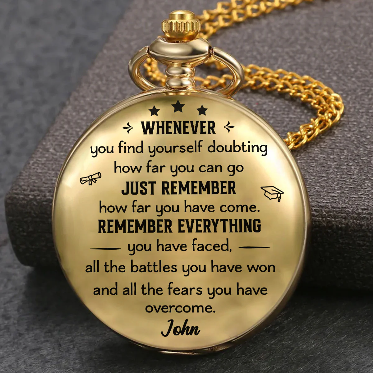 Graduation Gift For Son - Personalized Custom Pocket Watch