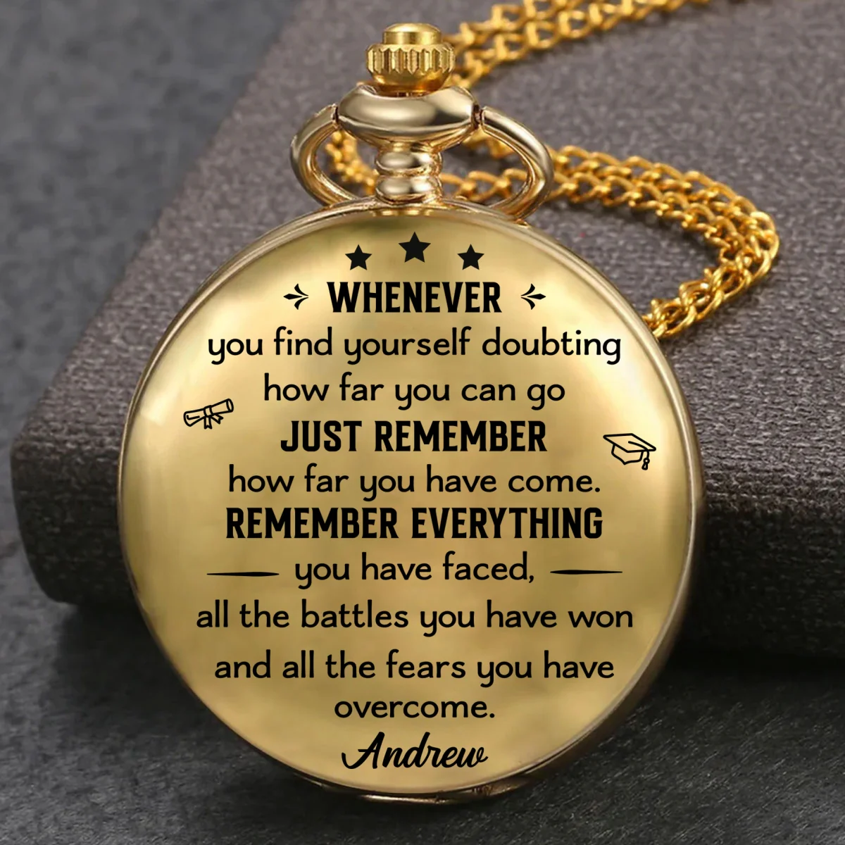 Graduation Gift For Son - Personalized Custom Pocket Watch - Image 6