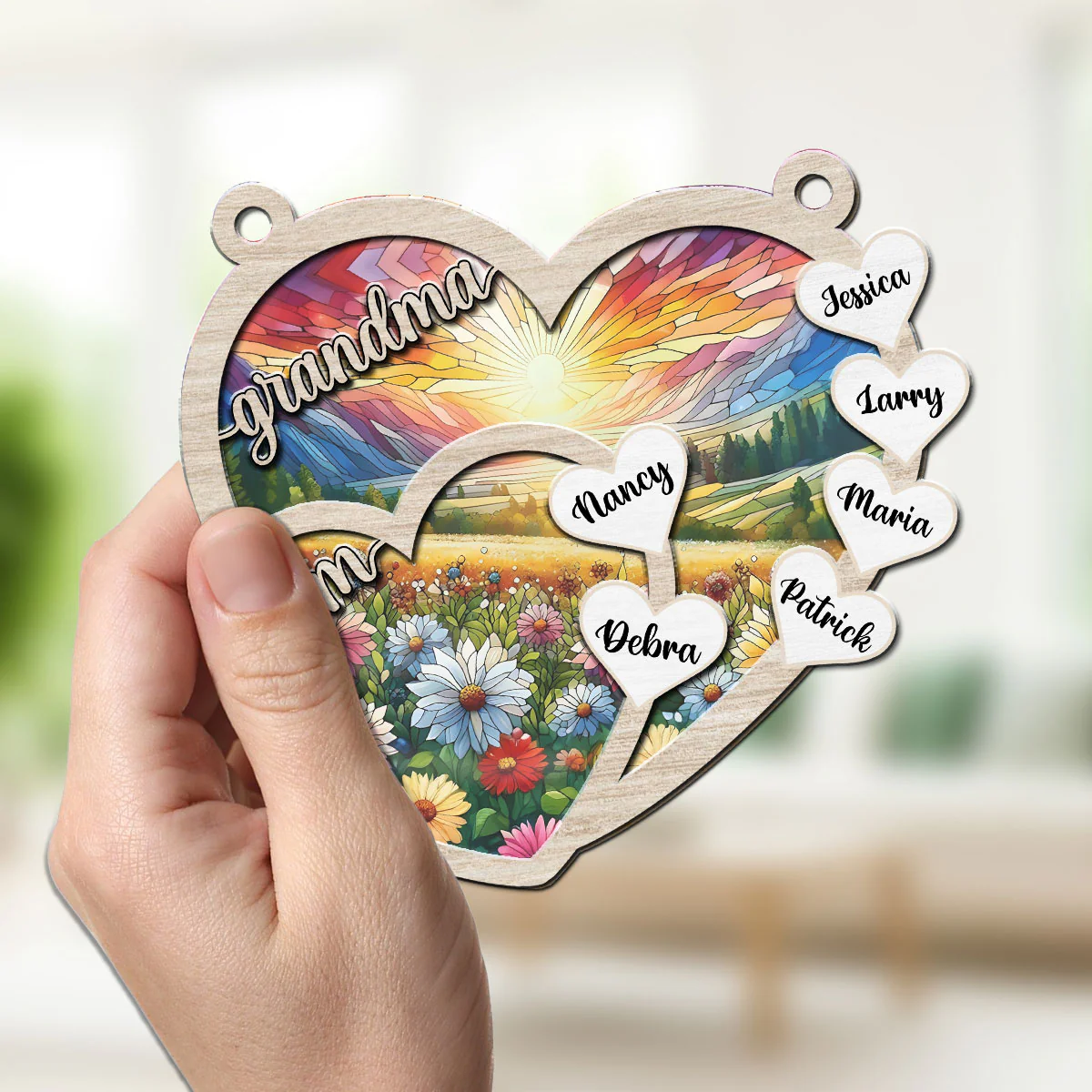 Grammy We Love You Forever - Personalized Custom Suncatcher  - Image 5