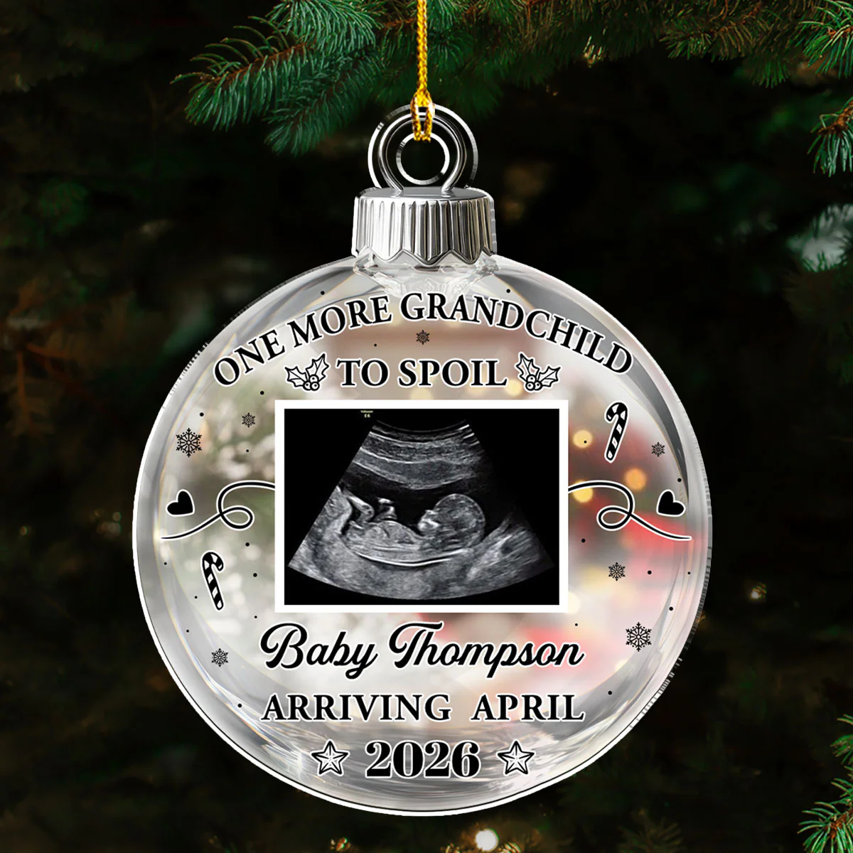 Grandchild To Spoil - Personalized Custom Acrylic Ornament - Image 3