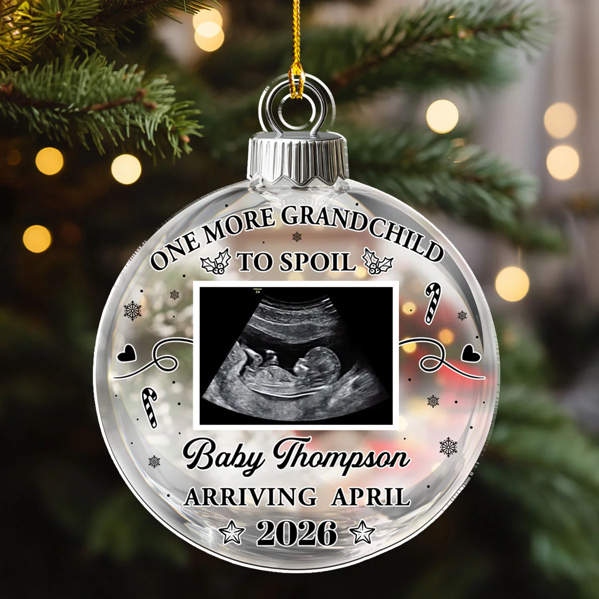 Grandchild To Spoil - Personalized Custom Acrylic Ornament - Image 6