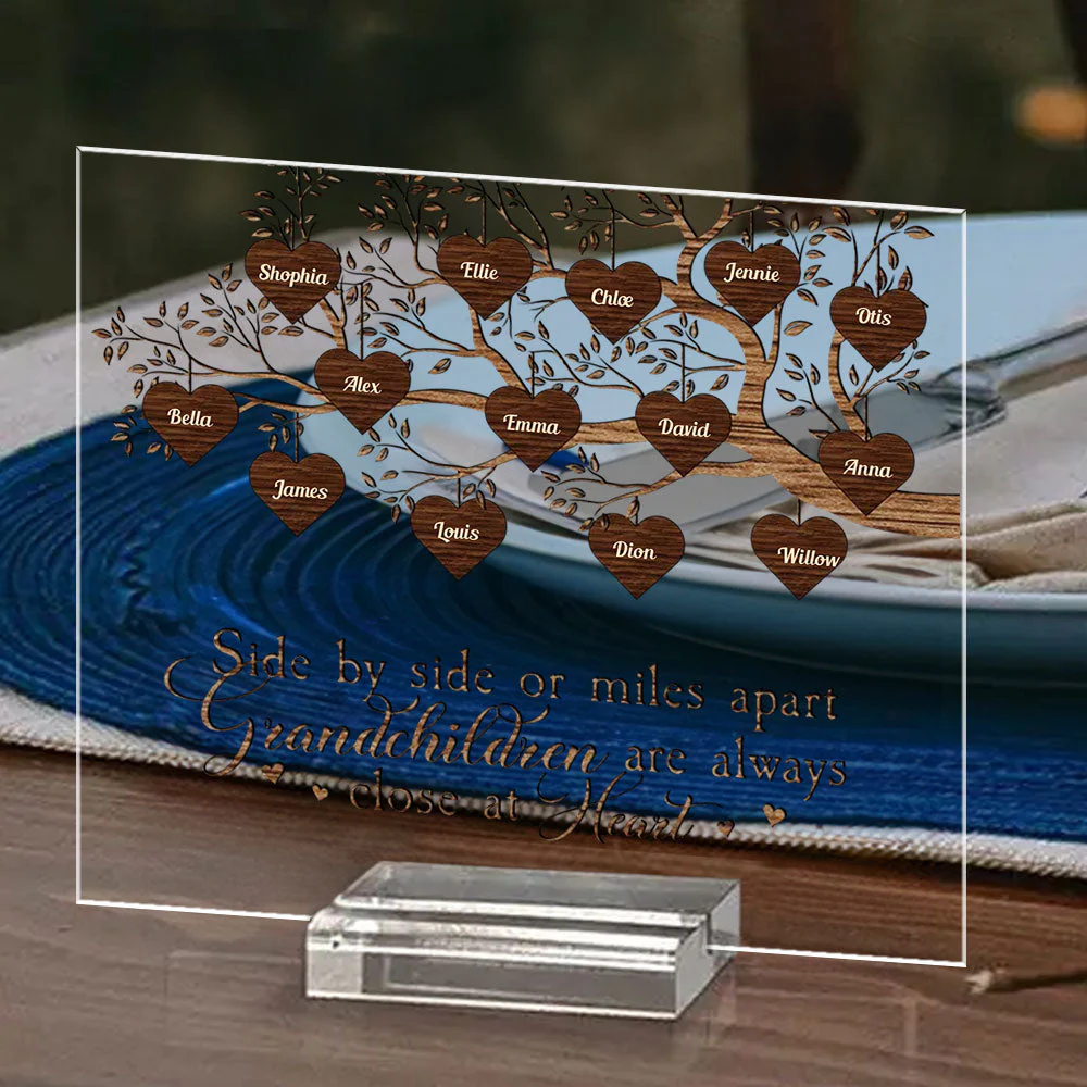 Grandchildren Fill A Space - Personalized Custom Acrylic Plaque With Base - Image 3