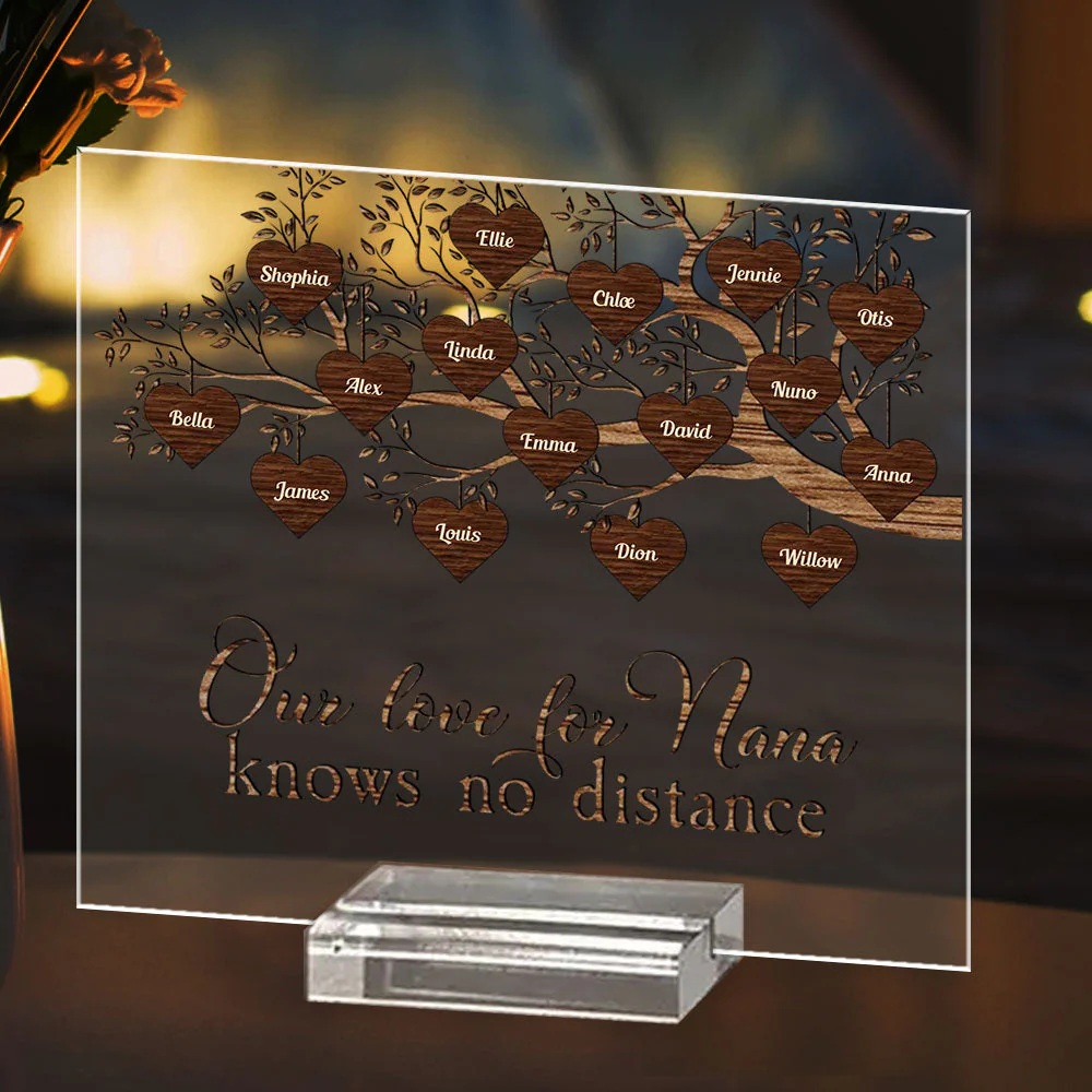 Grandchildren Fill A Space - Personalized Custom Acrylic Plaque With Base - Image 4