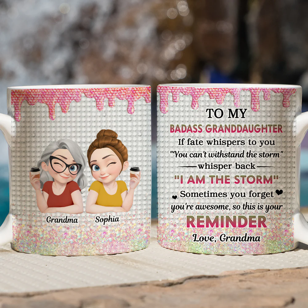 Granddaughter Who Breaks Barriers - Personalized Custom Coffee Mug - Image 2