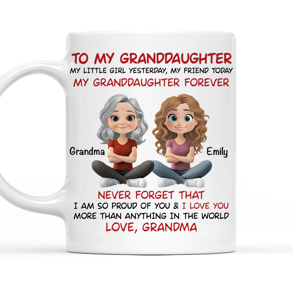 Granddaughter You Are My Little Girl Yesterday - Personalized Custom Coffee Mug