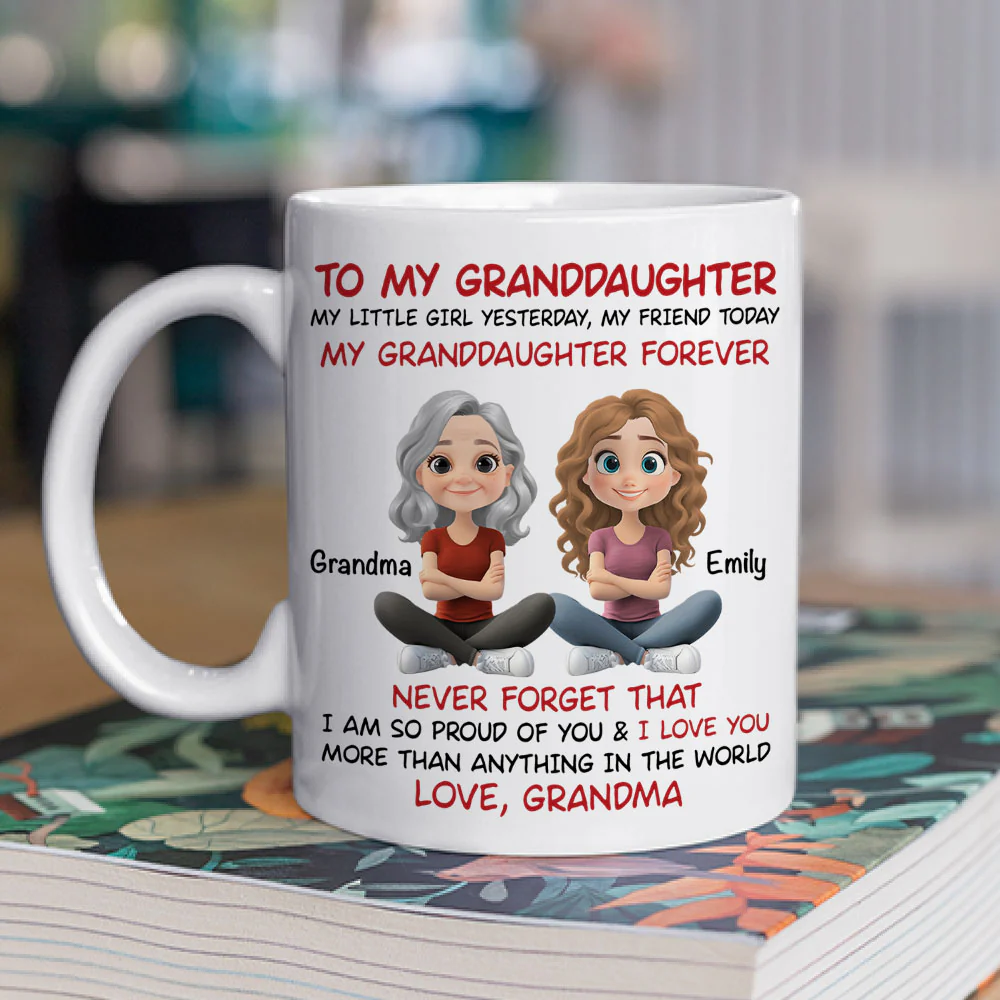 Granddaughter You Are My Little Girl Yesterday - Personalized Custom Coffee Mug - Image 2