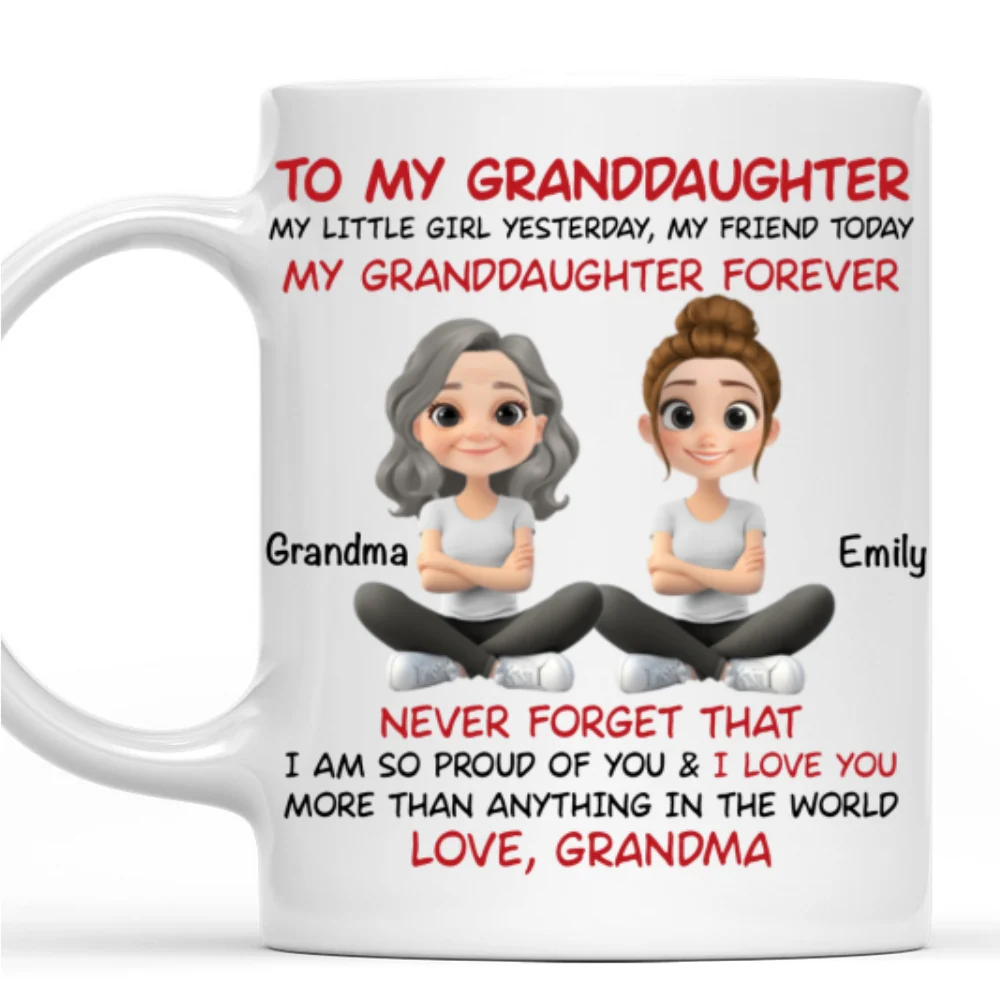 Granddaughter You Are My Little Girl Yesterday - Personalized Custom Coffee Mug - Image 8