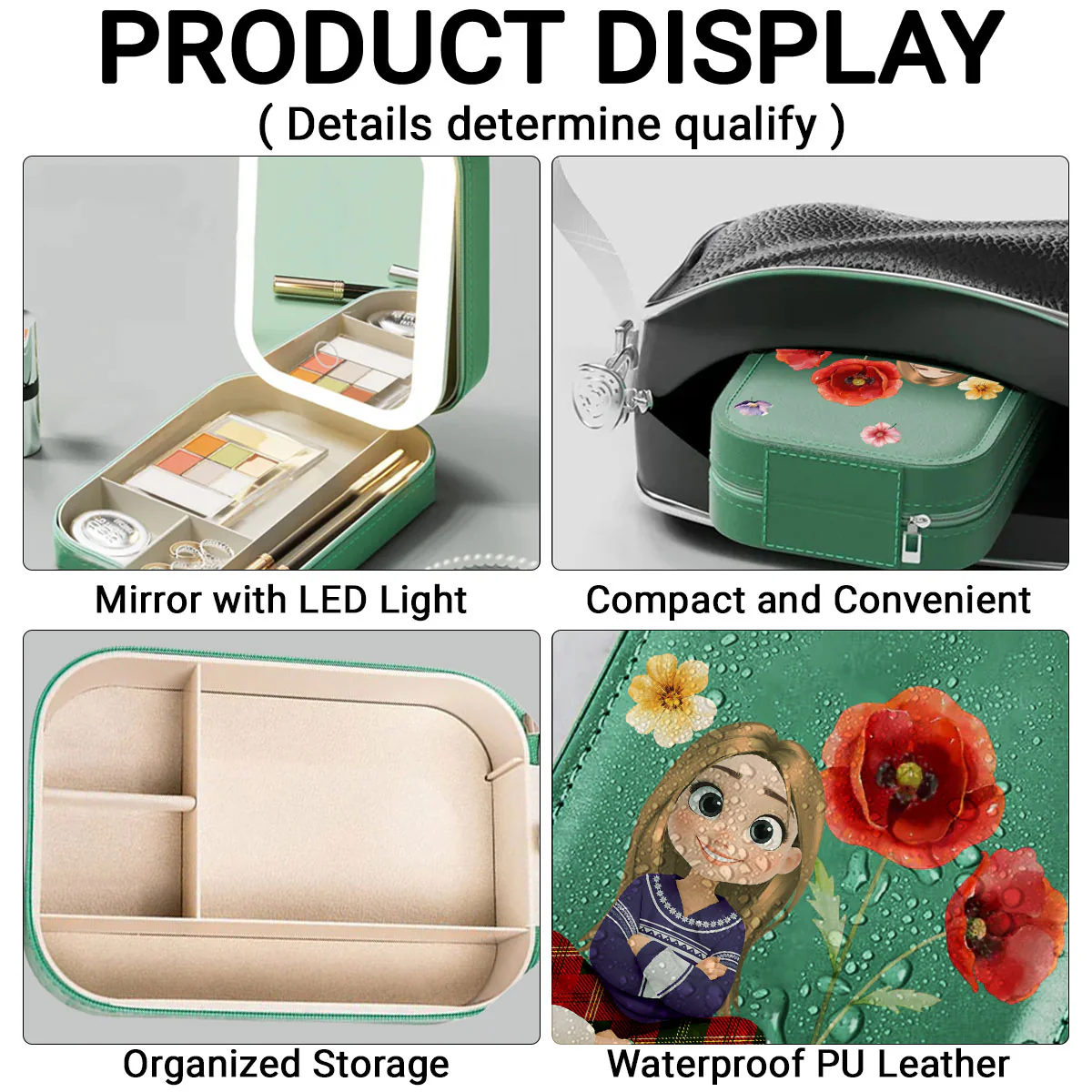 GrandKid Birth Month - Personalized Custom Jewelry Box With LED Mirror - Image 4