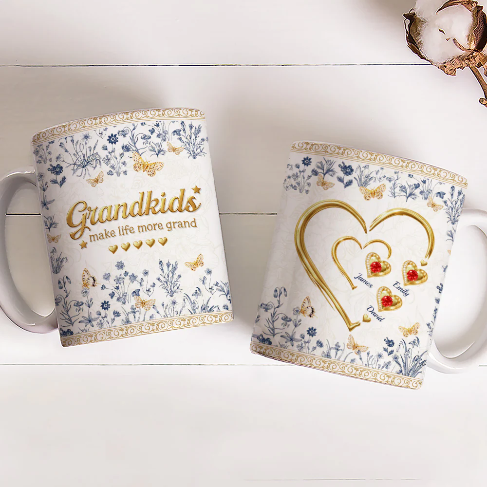 Grandkid Make Life More Grand - Personalized Custom 3D Inflated Effect Mug - Image 2