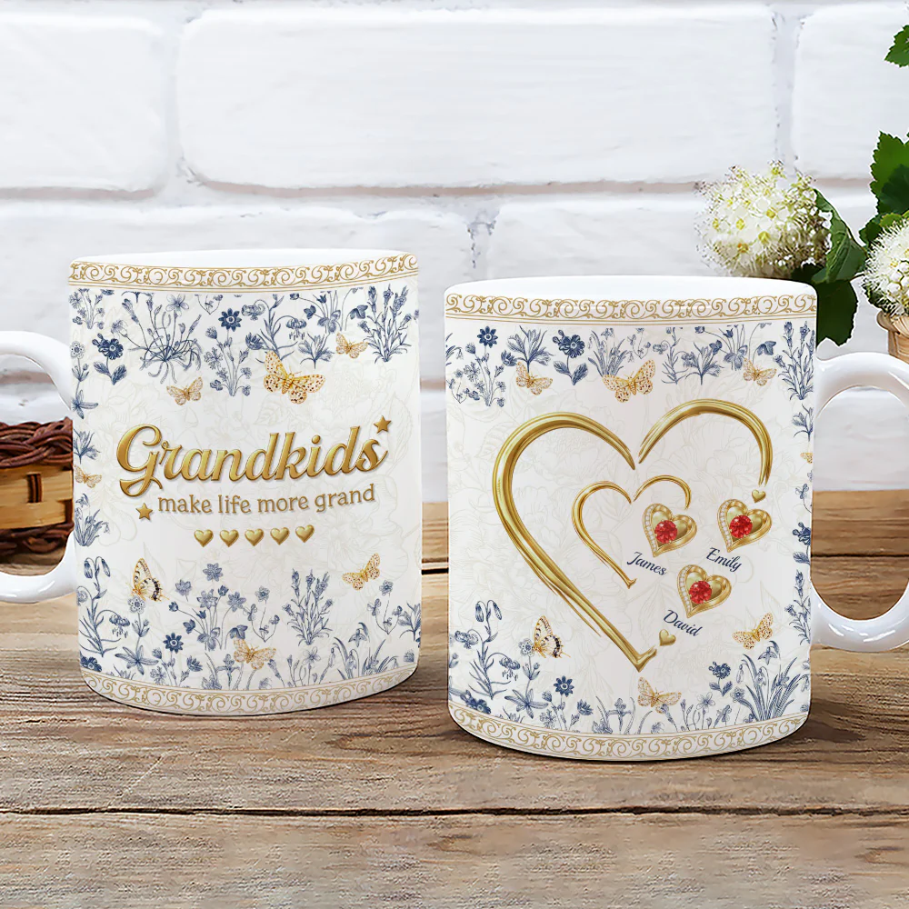 Grandkid Make Life More Grand - Personalized Custom 3D Inflated Effect Mug - Image 4