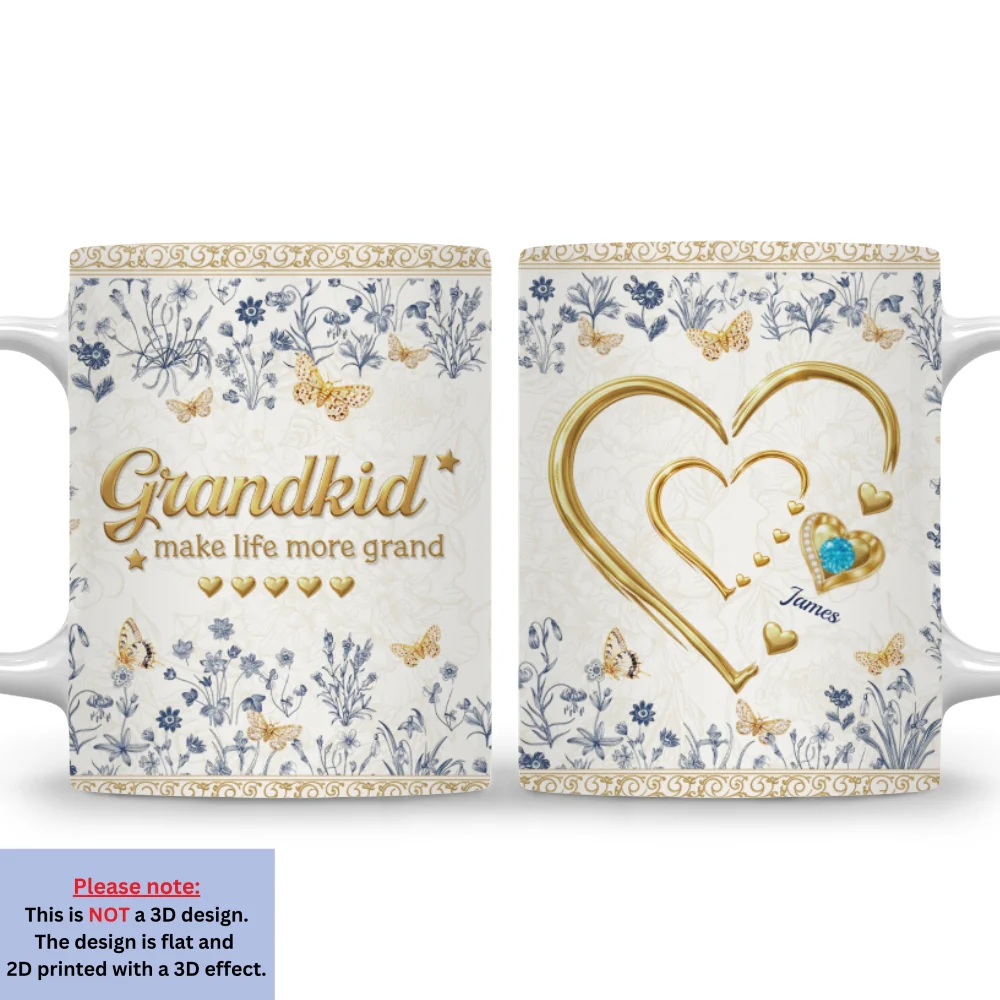 Grandkid Make Life More Grand - Personalized Custom 3D Inflated Effect Mug - Image 8