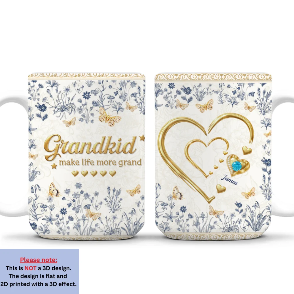Grandkid Make Life More Grand - Personalized Custom 3D Inflated Effect Mug - Image 9