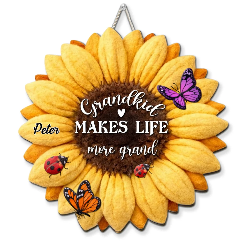 Grandkid Makes Life Grand - Personalized Custom Wood Sign - Image 6