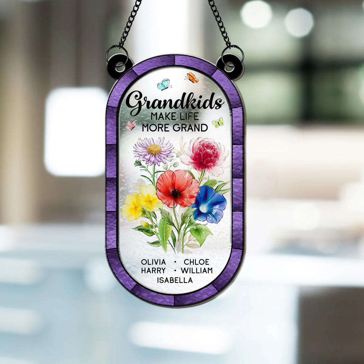 Grandkid Makes Life More Grand - Personalized Custom Suncatcher - Image 3