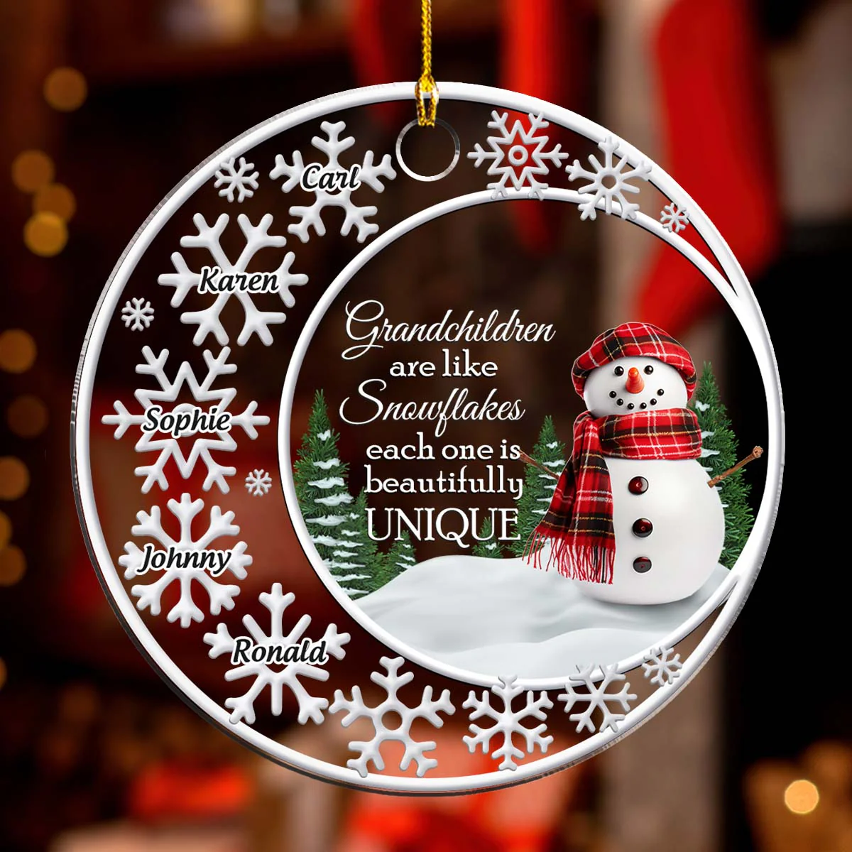 Grandkids Are Like Snowflakes - Personalized Custom Acrylic Ornament - Image 2