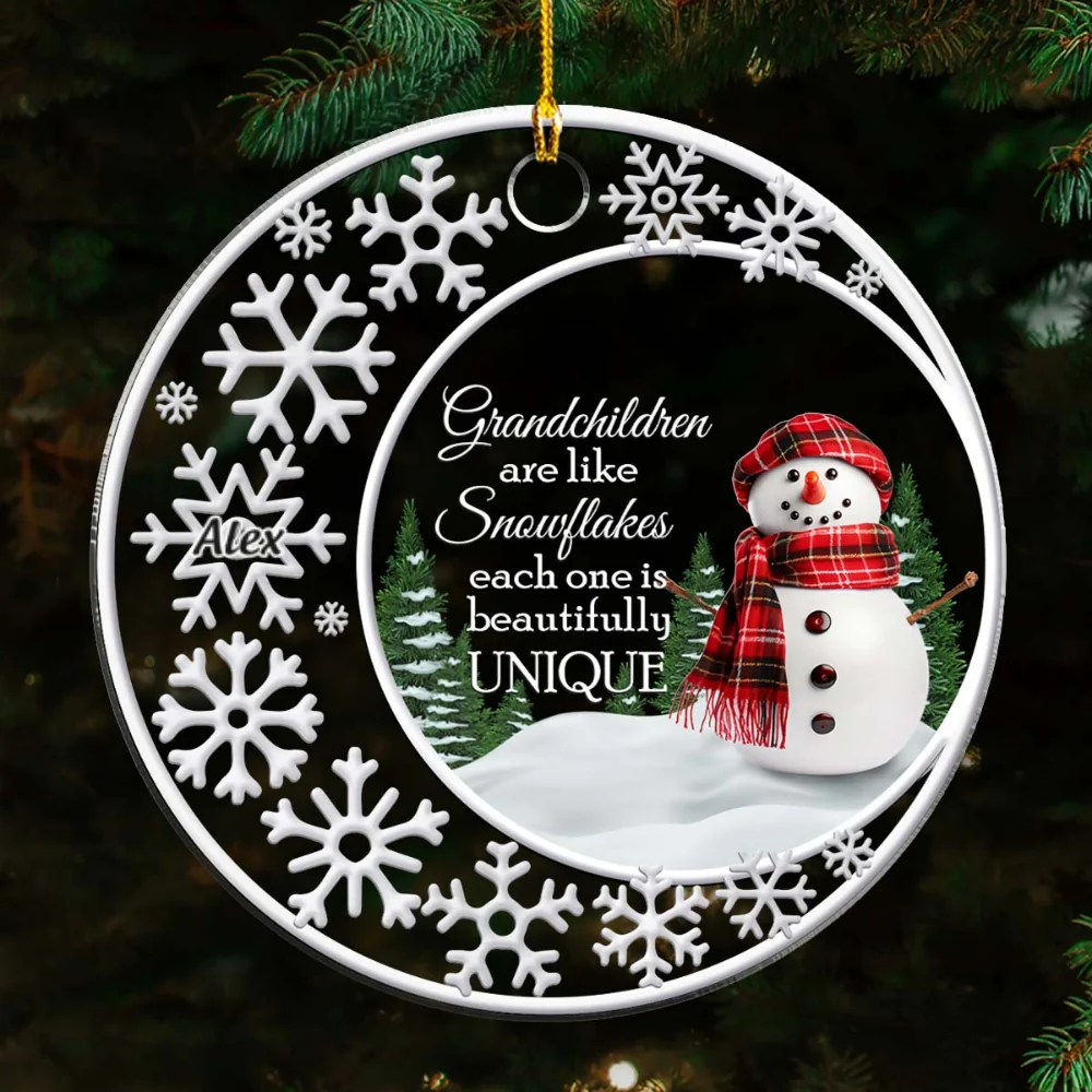Grandkids Are Like Snowflakes - Personalized Custom Acrylic Ornament - Image 4