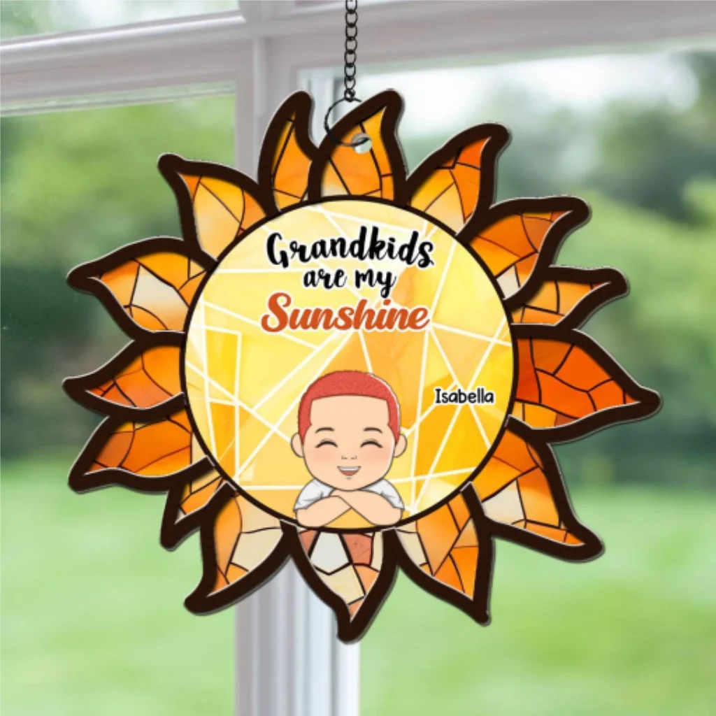 Grandkids Are My Sunshine - Personalized Custom Suncatcher - Image 5