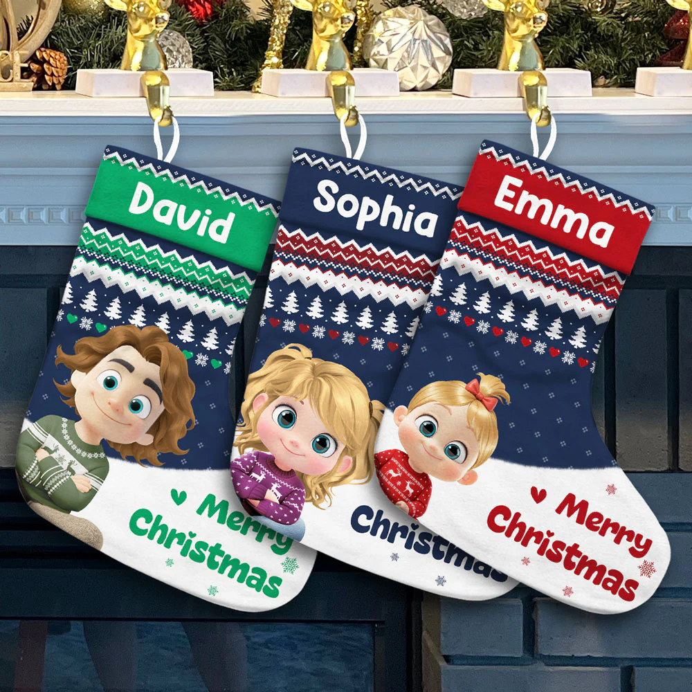 Grandkids Christmas Stocking - Personalized Custom Christmas Stocking