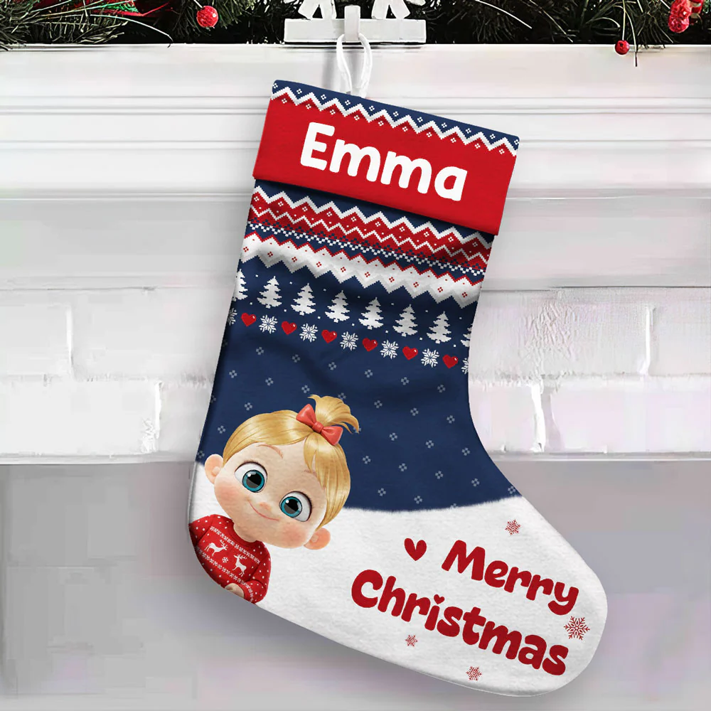 Grandkids Christmas Stocking - Personalized Custom Christmas Stocking - Image 3