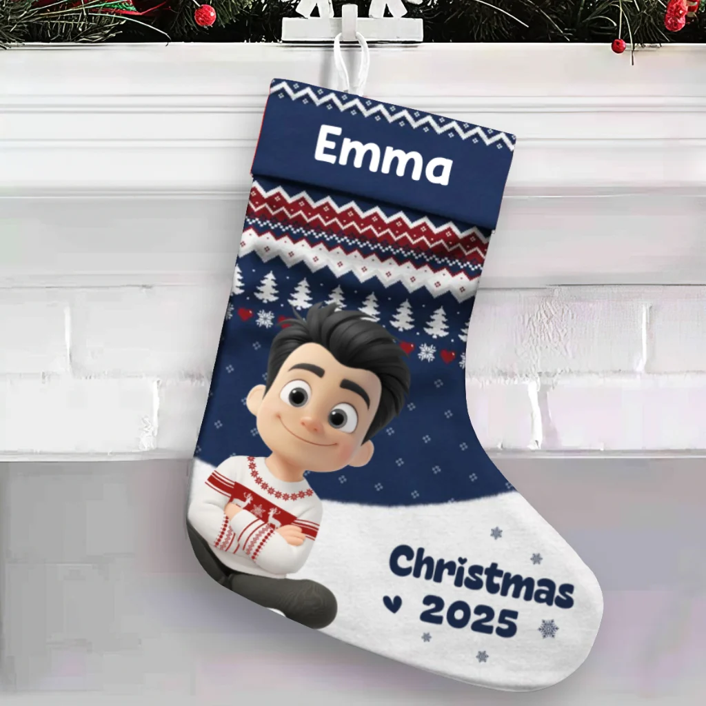 Grandkids Christmas Stocking - Personalized Custom Christmas Stocking - Image 6
