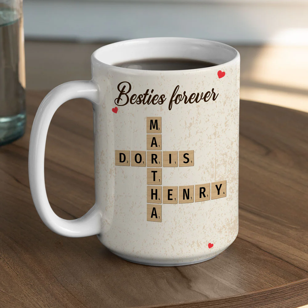 Grandkids Family Besties Coworkers Crossword Puzzle - Personalized Custom Coffee Mug - Image 6