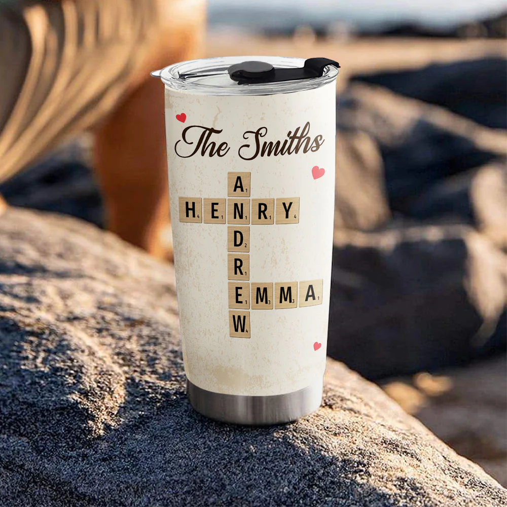 Love My Grandkids Crossword Puzzle - Personalized Custom Tumbler - Image 3