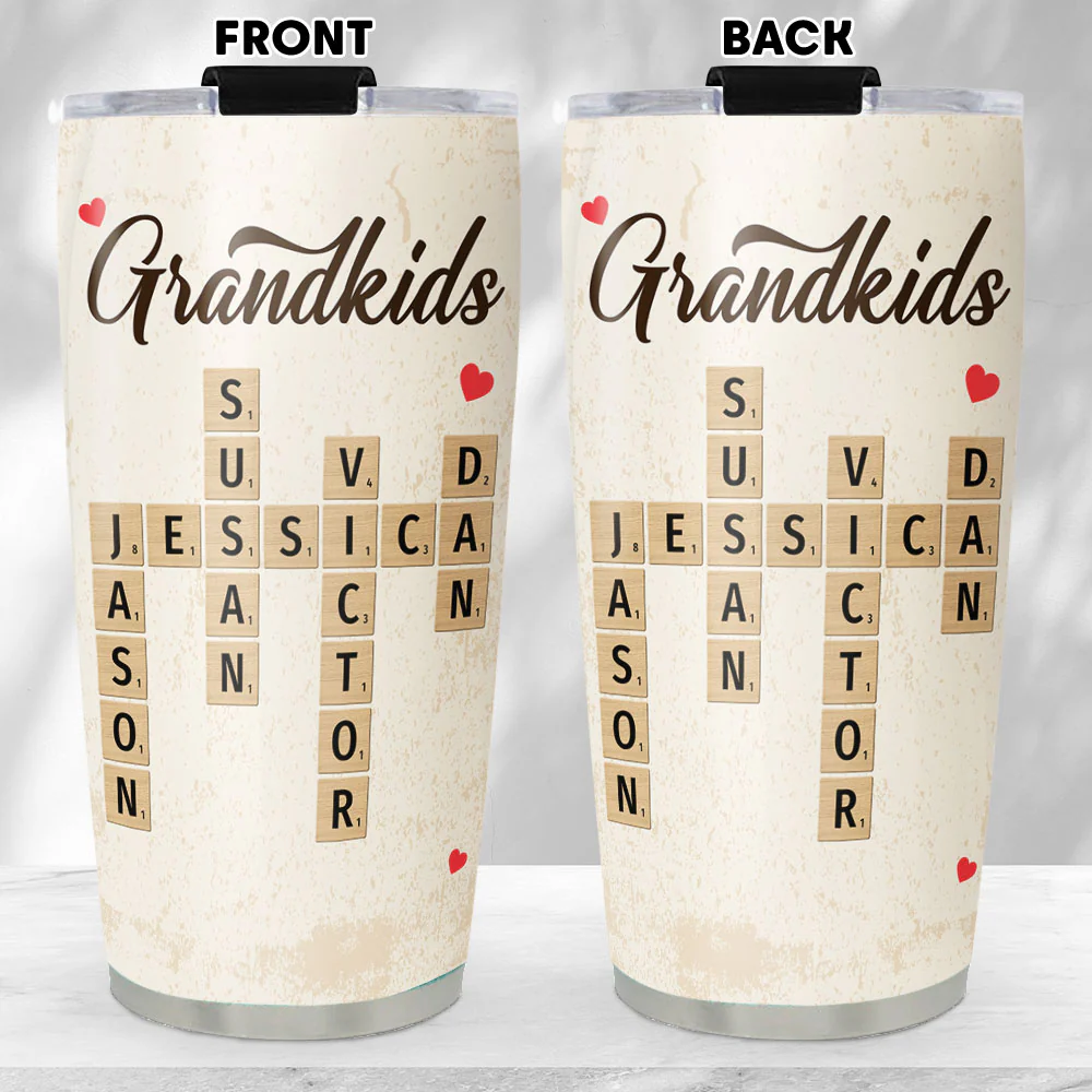 Love My Grandkids Crossword Puzzle - Personalized Custom Tumbler - Image 5