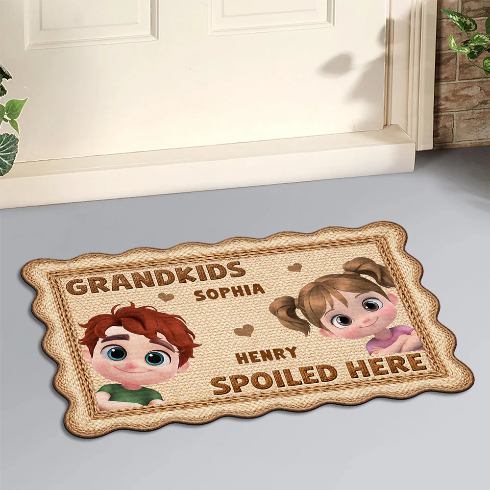 Grandkids Fill Our Hearts - Personalized Custom Doormat - Image 2
