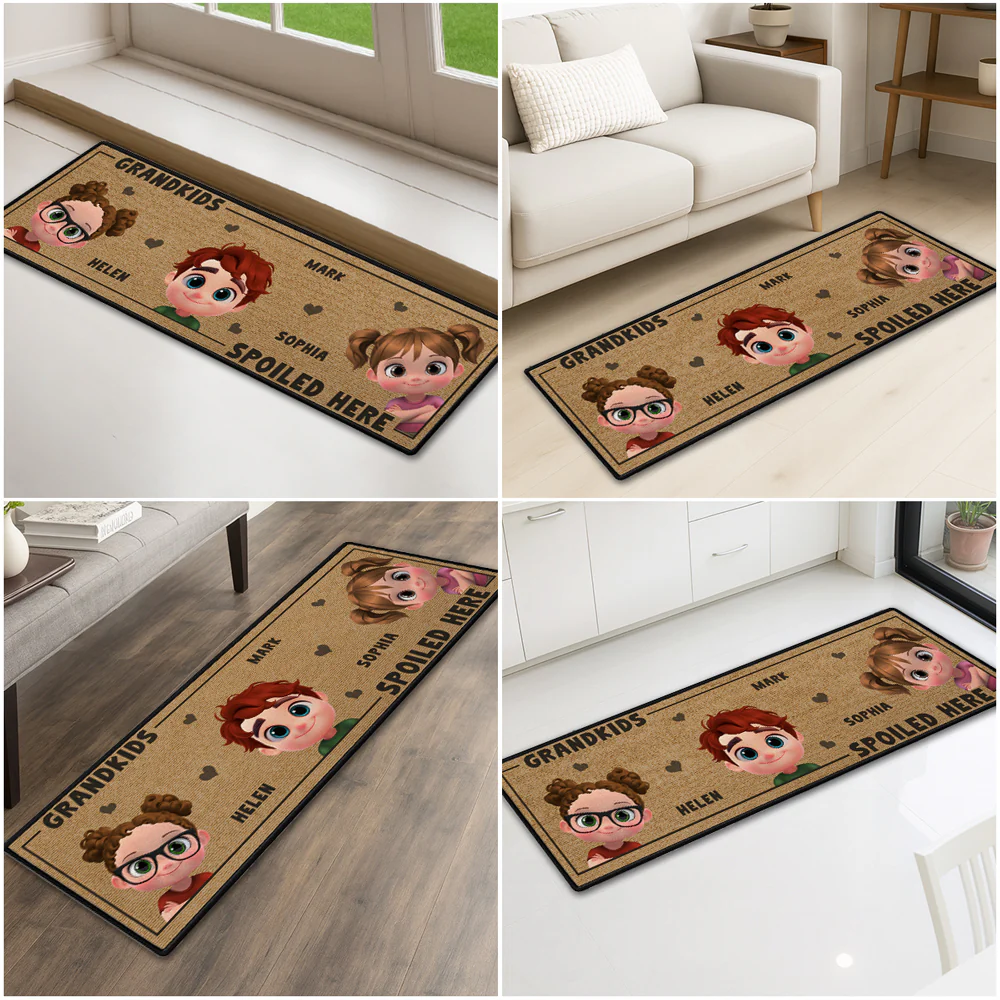 Grandkids Fill Our Hearts - Personalized Custom Runner Rug - Image 2