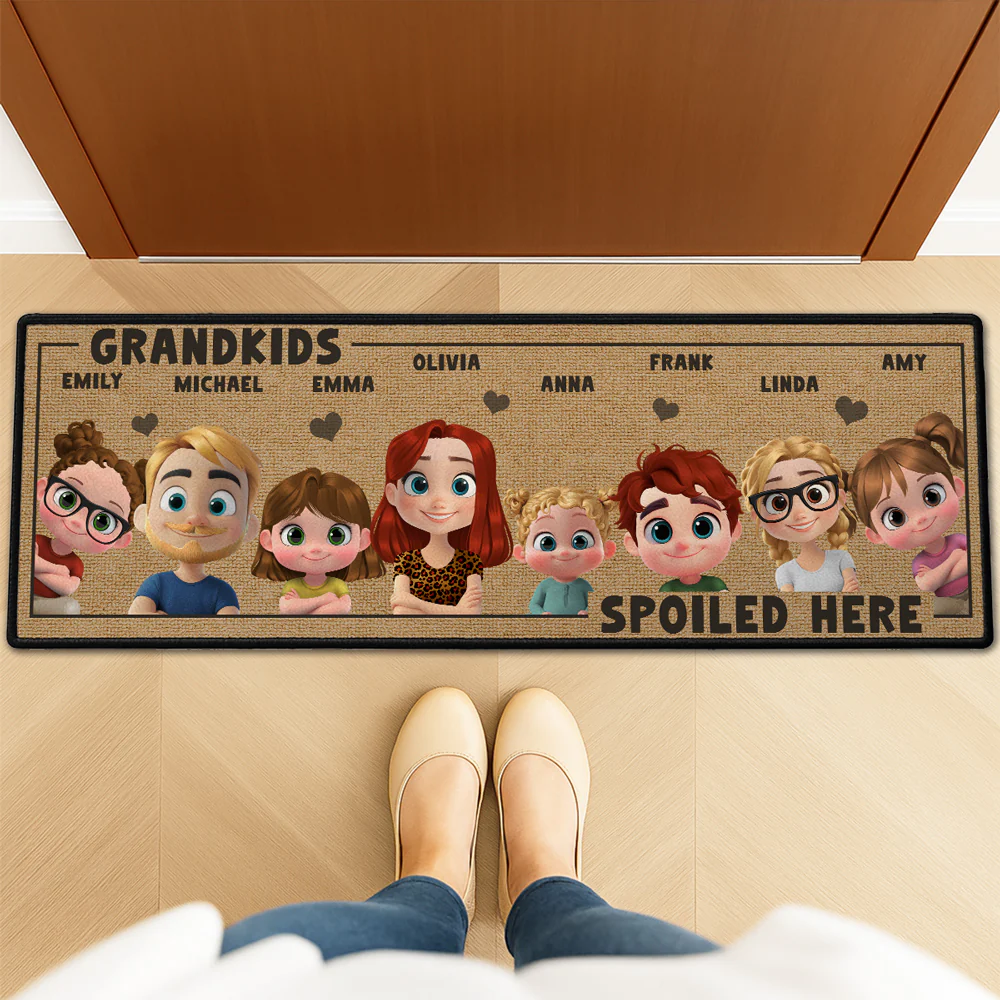 Grandkids Fill Our Hearts - Personalized Custom Runner Rug - Image 3