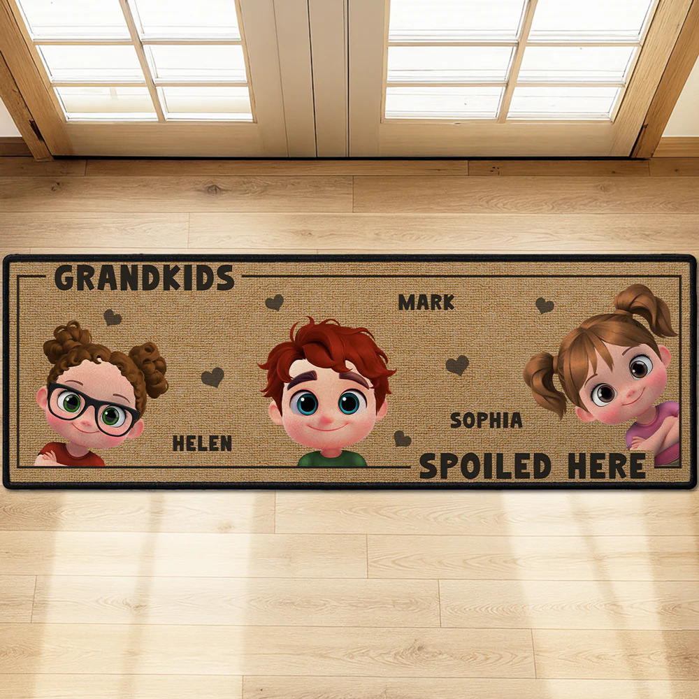 Grandkids Fill Our Hearts - Personalized Custom Runner Rug - Image 5