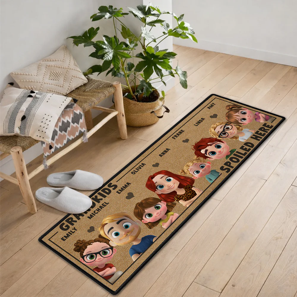 Grandkids Fill Our Hearts - Personalized Custom Runner Rug - Image 6