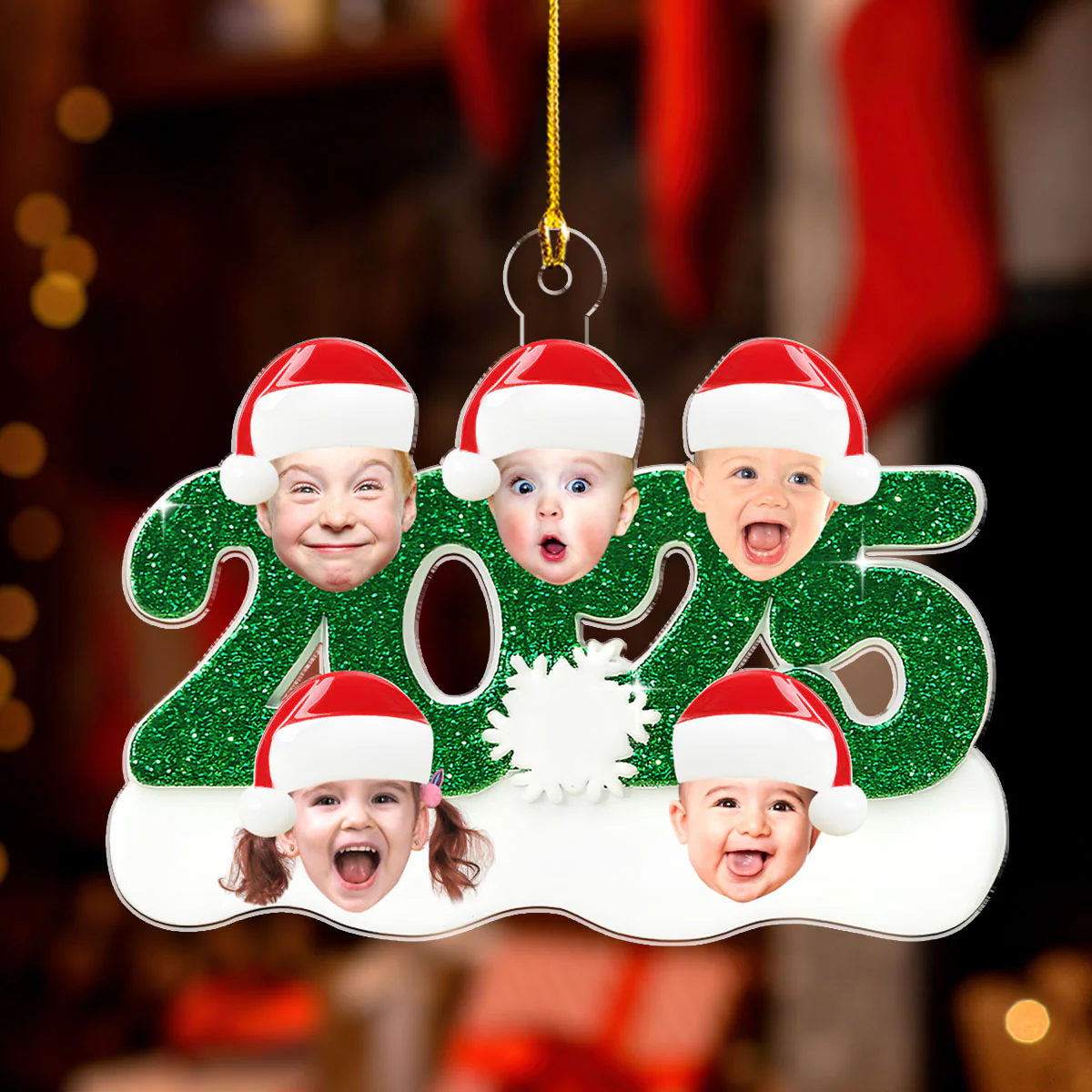 Grandkids Heart Christmas Keepsake - Personalized Custom Acrylic Ornament - Image 2