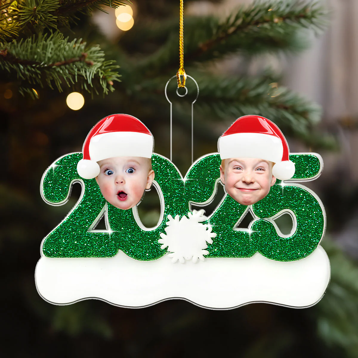 Grandkids Heart Christmas Keepsake - Personalized Custom Acrylic Ornament - Image 3