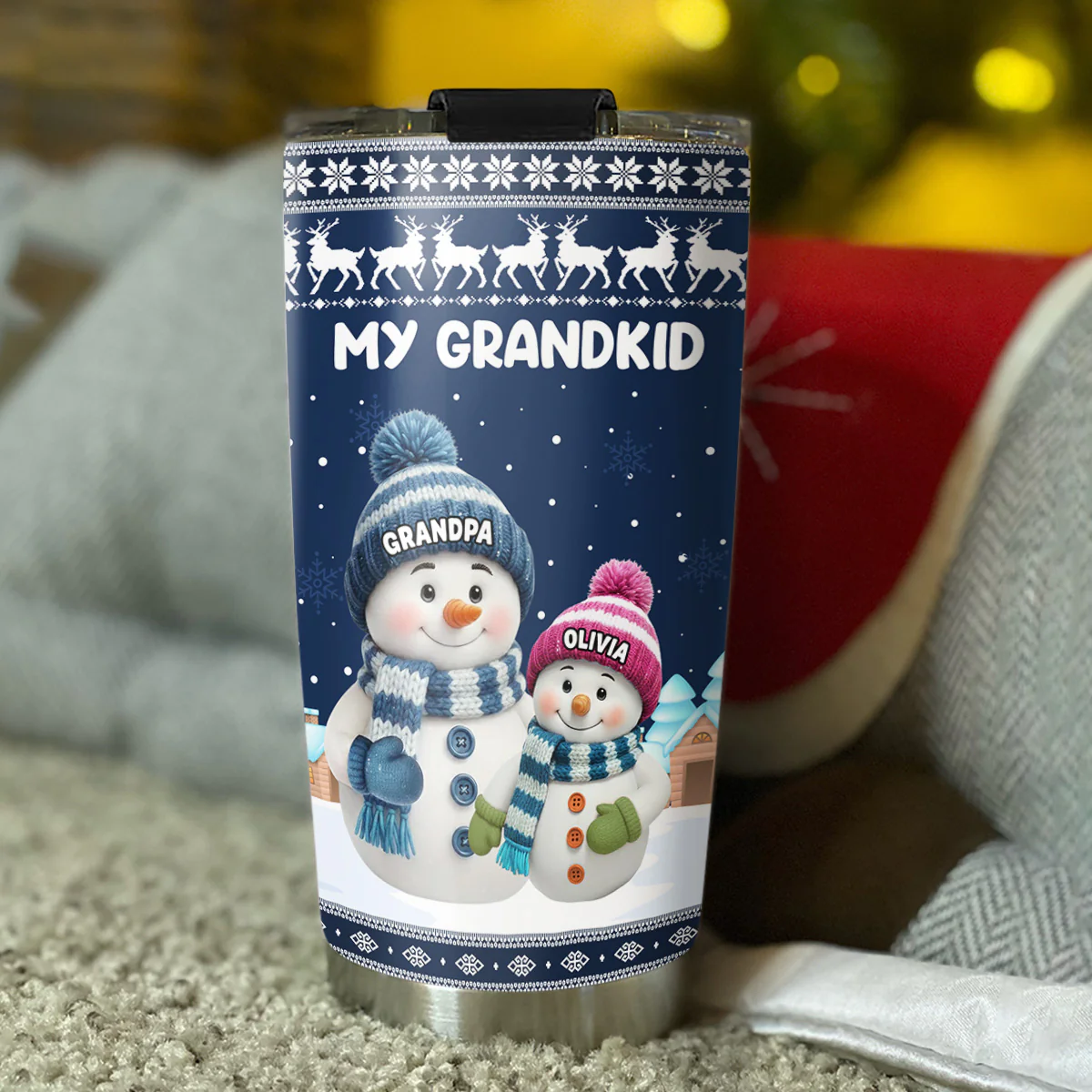 Grandkids Knitting - Personalized Custom Tumbler - Image 3