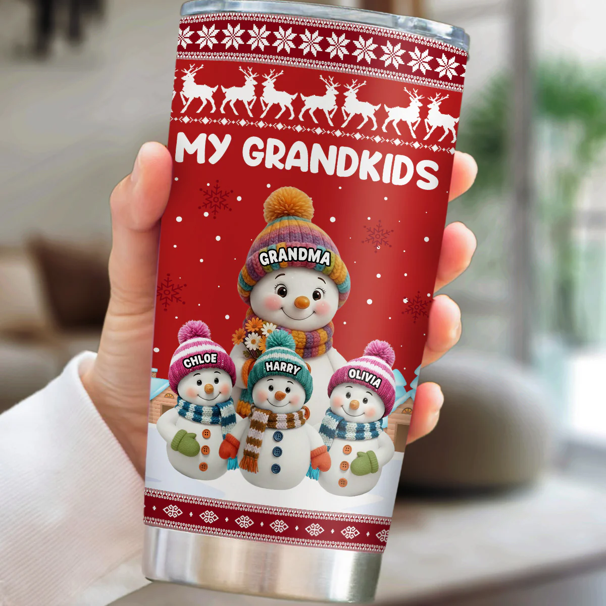 Grandkids Knitting - Personalized Custom Tumbler - Image 4