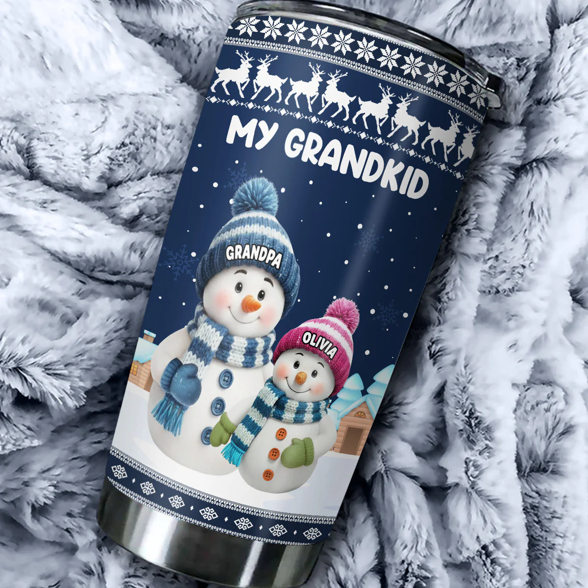 Grandkids Knitting - Personalized Custom Tumbler - Image 5