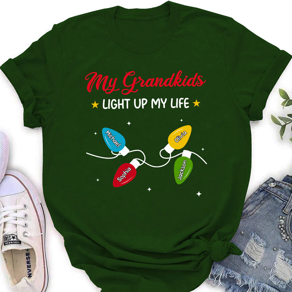 Grandkids Light Up My Life - Personalized Custom Shirt - Image 3