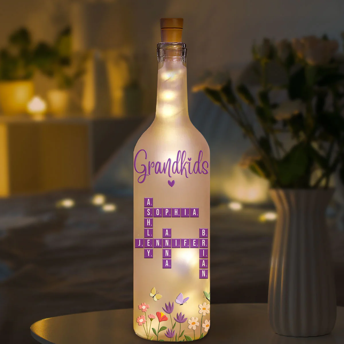 Grandkids Love - Personalized Custom Bottle Lamp - Image 5
