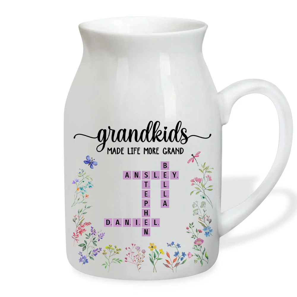 Grandkids Made Life More Grand - Personalized Custom Flower Vase