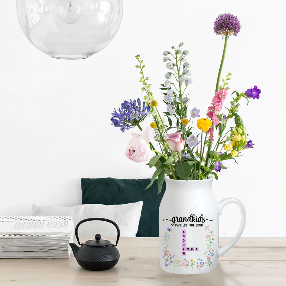 Grandkids Made Life More Grand - Personalized Custom Flower Vase - Image 5