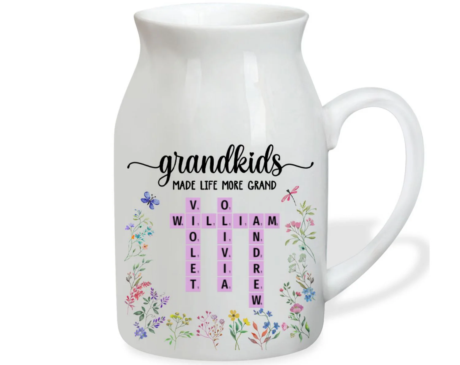 Grandkids Made Life More Grand - Personalized Custom Flower Vase - Image 6