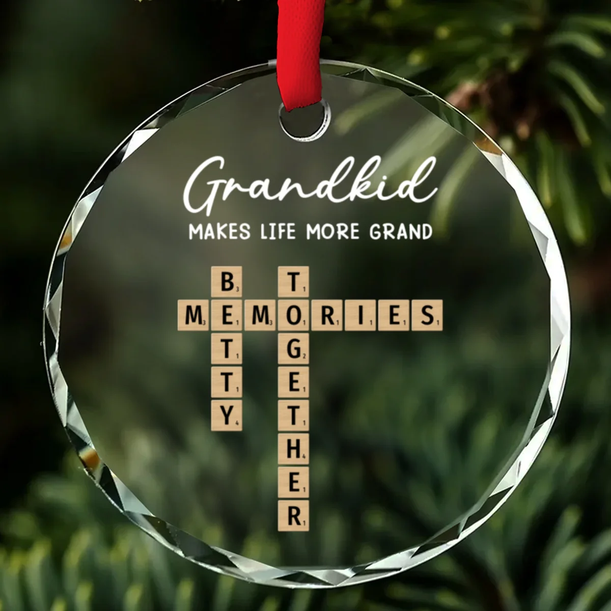 Grandkids Make Every Day Brighter - Personalized Custom Glass Ornament - Image 6